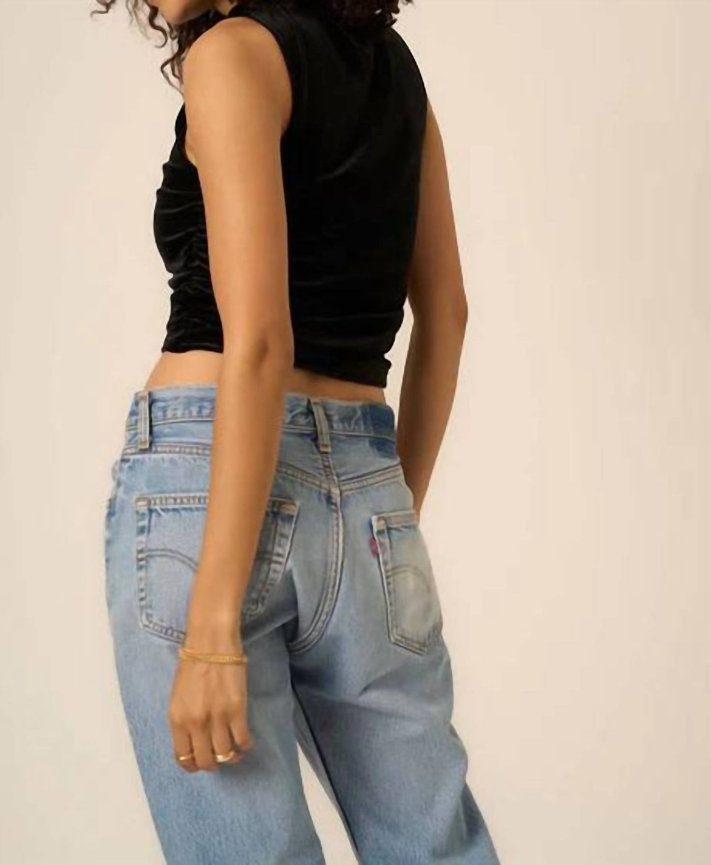 Project Social T - On Repeat Ruched Side Velvet Tank Top