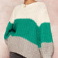 Promesa - OVERSIZED COLORBLOCK CROCHET KNIT SWEATER