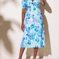 Alison Sheri - Short Sleeved Pleat Skirt Dress