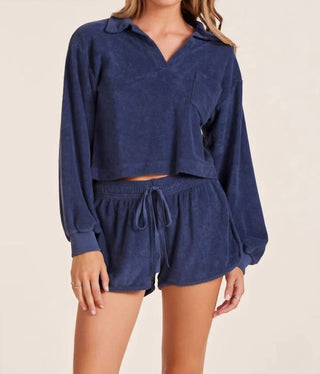 Bobi - Long Sleeve Cropped Polo Tee