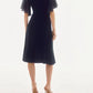 Joseph Ribkoff - V-neck Flutter Sleeve Faux Wrap Dress