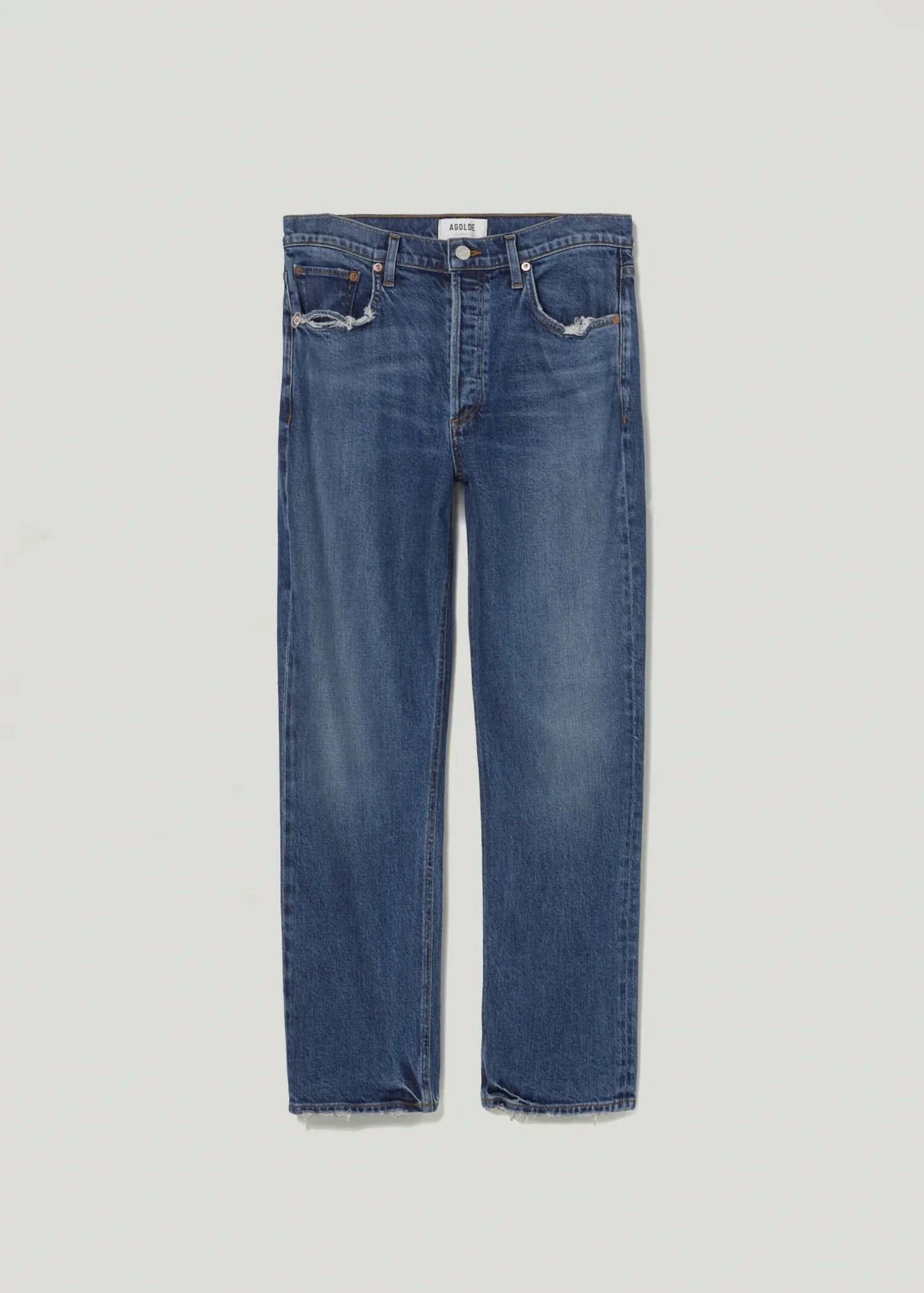 Agolde - Riley Long High Rise Straight Jean - Stretch