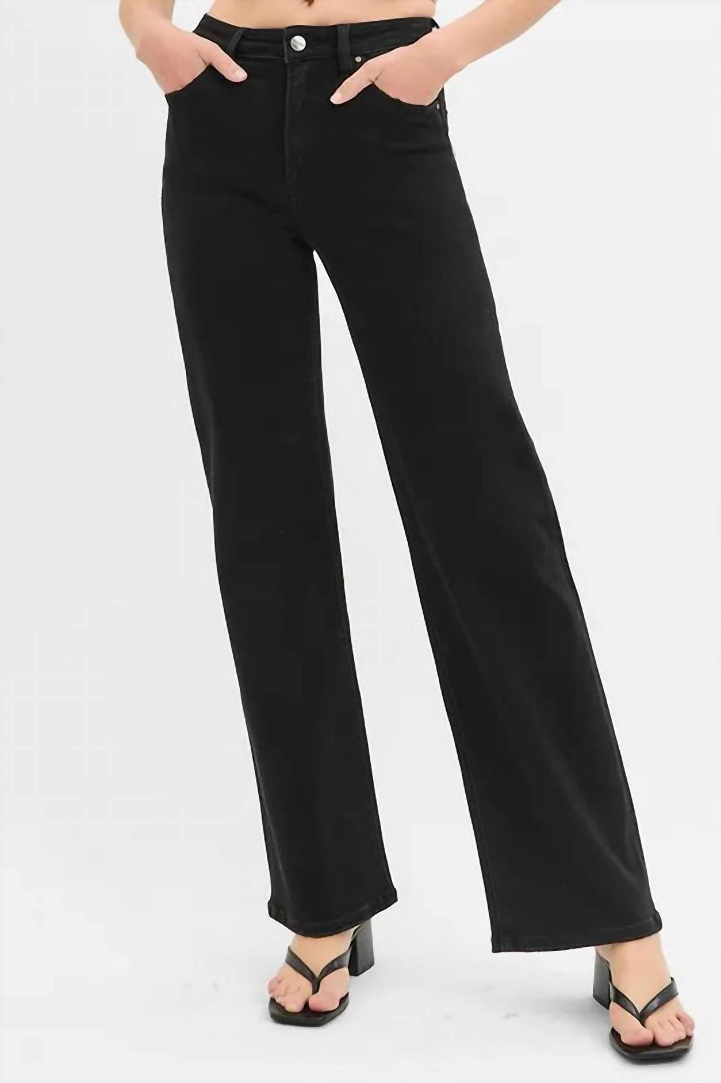 Trendsi - Women's Risen Full Size High Rise Wide Leg Jeans Plus Size