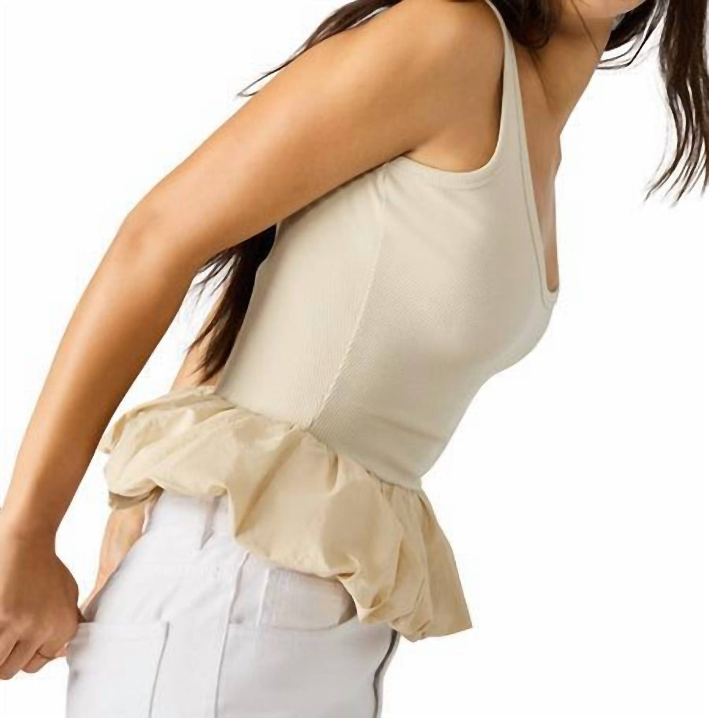 Steve Madden - Jess Ruffle Hem Rib Tank