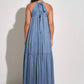 Elan - Women's High Neck Tiered Maxi Dress