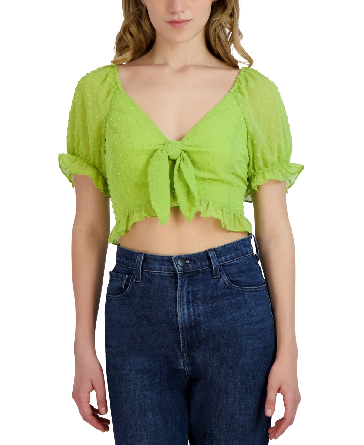 womens-clip-dot-knot-front-crop-top