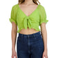 [Women's Clip Dot Knot Front Crop Top]