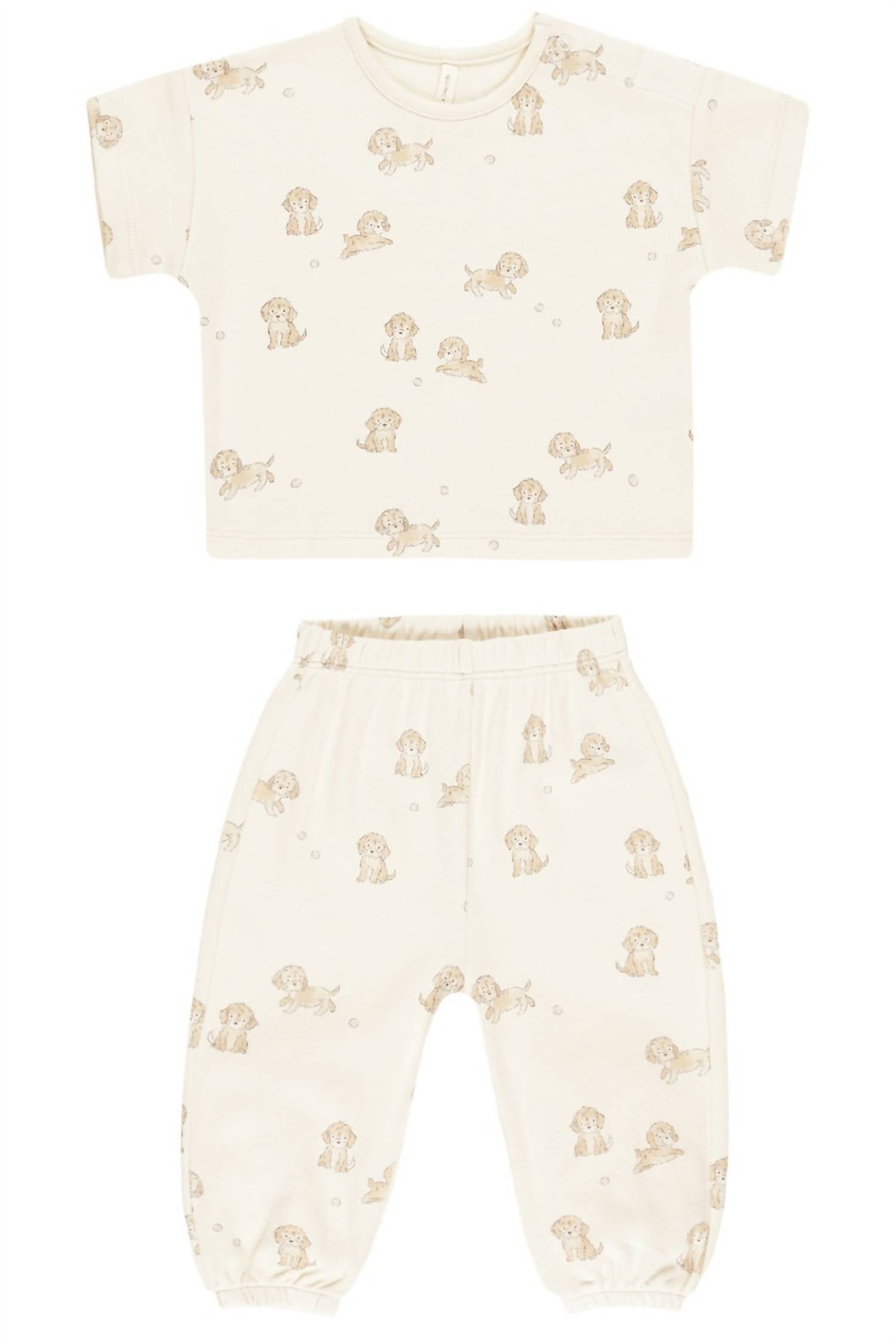 Quincy Mae - Kid's Puppies Jersey Tee + Pant Set