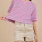 Very J - Oversized Stripe Casual Comfy Knit Top
