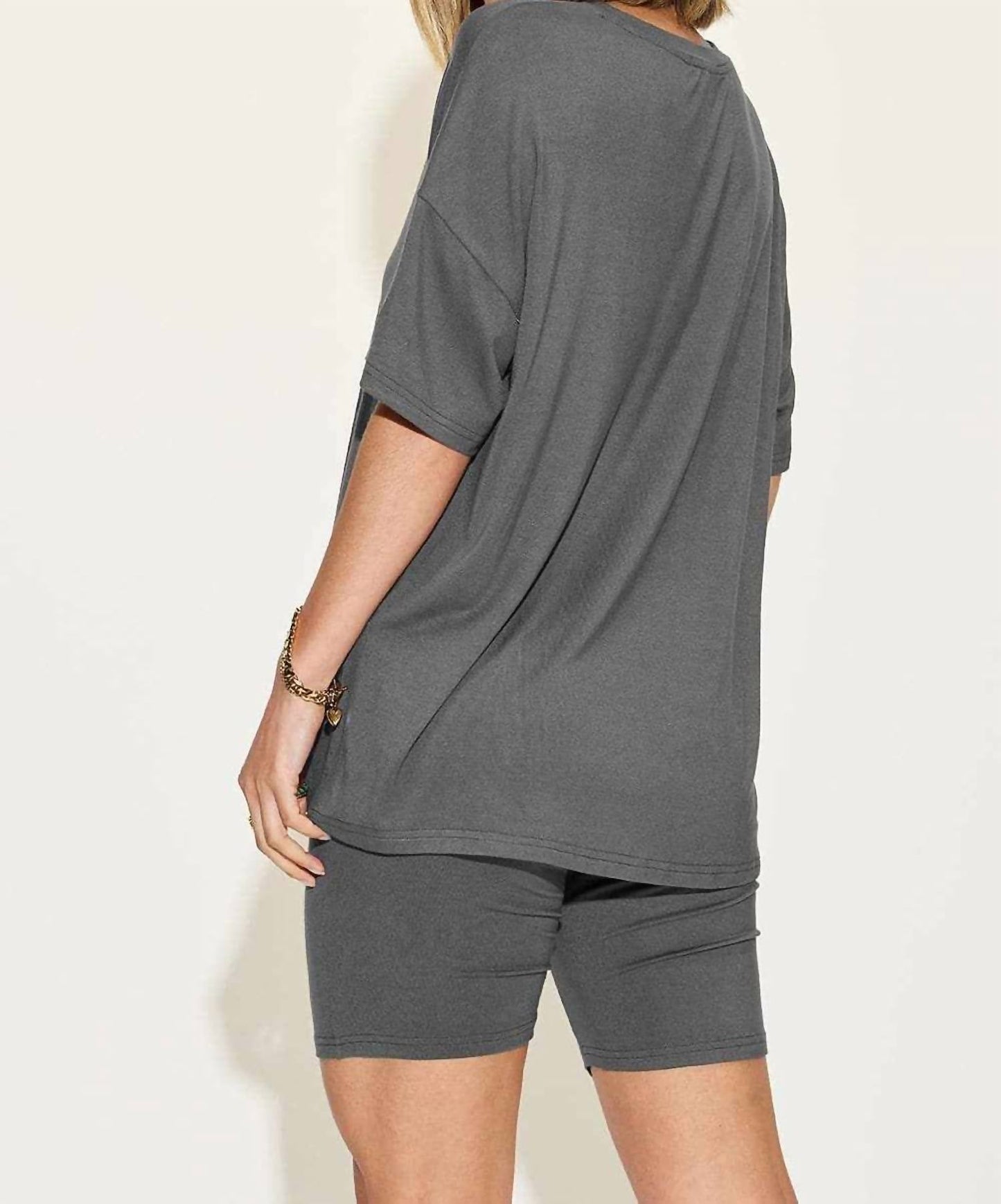 Basic Bae - V-neck T-shirt & Shorts Set