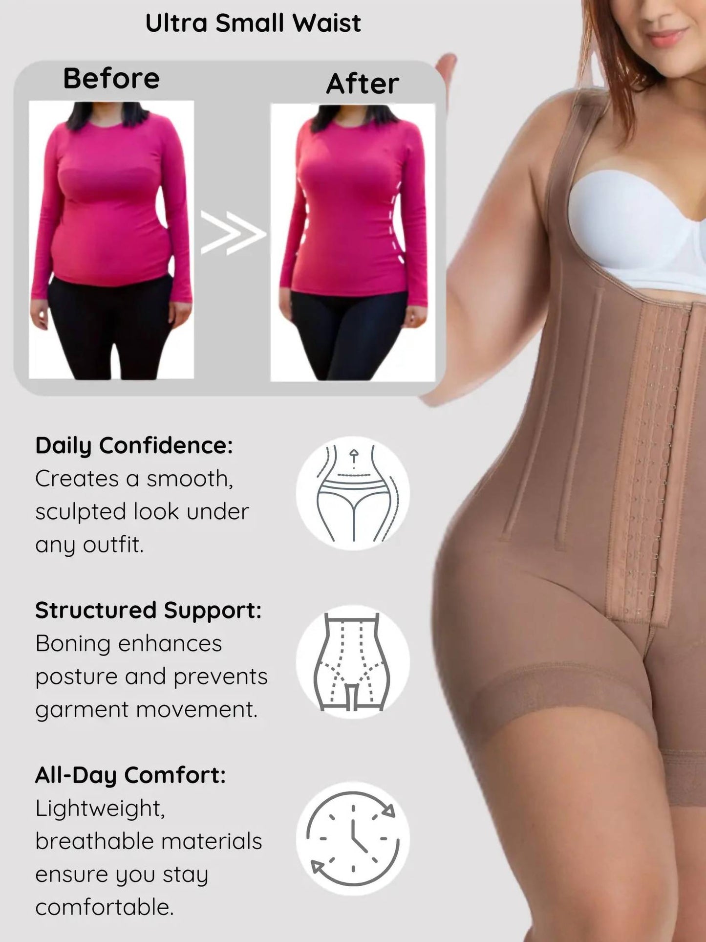 Siluets - High-compression Daily Shapewear With Boning For A Sculpted Silhouette