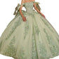 Rachel Allan - Applique Sheer Corset Quinceanera Dress