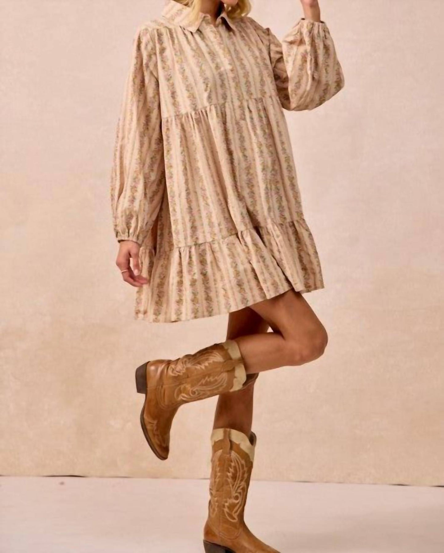 Bibi - Floral Print Buttoned Shirt Dress