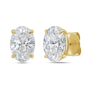 Diana M Jewels - 12.00 Cts Lab Grown Oval Cut Stud Earrings