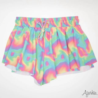 Azarhia - Girl's Neon Wave Butterfly Shorts