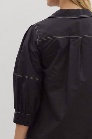 Entro - Zip Lantern Sleeve Mini Dress