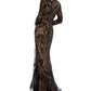 Mac Duggal - Long Sleeve Beaded Lace Dress
