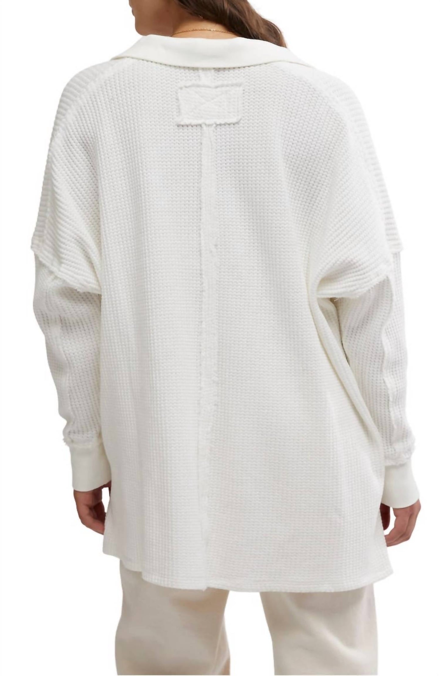 Free People - Travis Oversize Thermal Polo Top