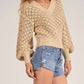 Elan - Brie V-neck Long Sleeve Sweater