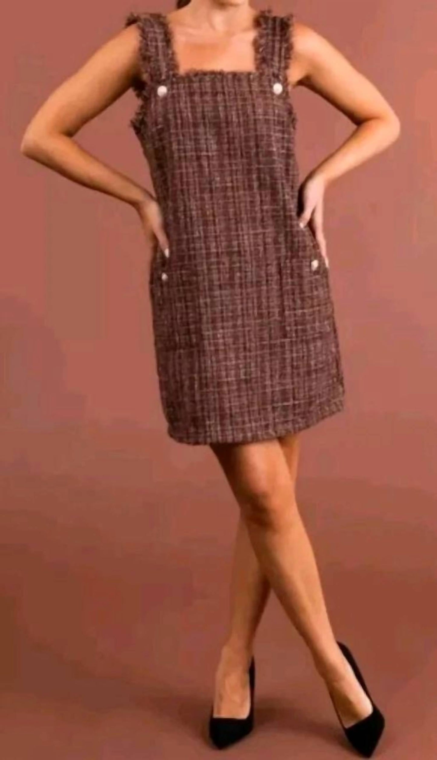 Entro - Tweed Overall Dress