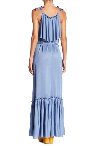 Free People - Vestido longo popover com babados