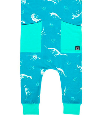 Macacão infantil de manga curta com bolso na cintura RAGS Apparel azul tamanho 12-18M