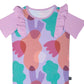 Macacão infantil de manga curta com babados RAGS Apparel, roxo, tamanho 6-12M
