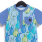 Camiseta infantil RAGS Apparel manga curta Henley com bolso arredondado azul tamanho 11-12 anos