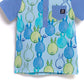 Camiseta infantil RAGS Apparel manga curta Henley com bolso arredondado azul tamanho 11-12 anos