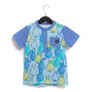 Camiseta infantil RAGS Apparel manga curta com bolso de botão azul tamanho 2T