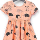 Vestido infantil de manga curta RAGS Apparel, rosa, tamanho 3 anos