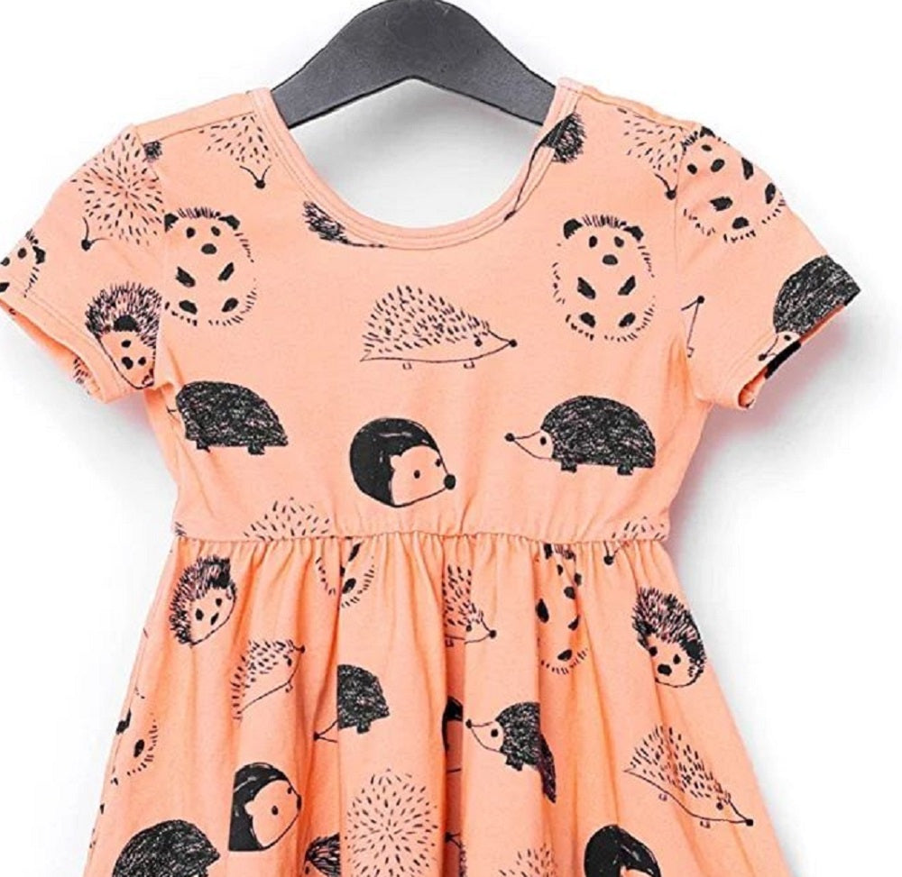 Vestido infantil de manga curta RAGS Apparel, rosa, tamanho 3 anos