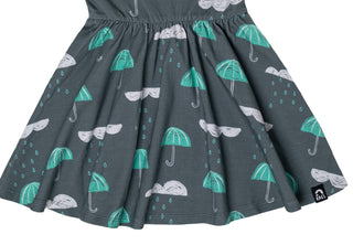 Vestido infantil com babados e manga curta RAGS Apparel, verde, tamanho 2T
