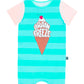 Macacão infantil de manga curta Rag da RAGS Apparel, azul, tamanho 12-18M