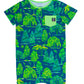 Macacão curto infantil RAGS Apparel com bolso Henley e manga curta, azul, tamanho 2T