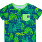 Macacão curto infantil RAGS Apparel com bolso Henley e manga curta, azul, tamanho 2T