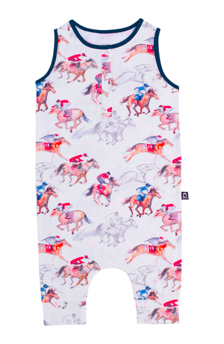 Macacão infantil RAGS Apparel Henley Capri Rag, branco, tamanho 12-18 meses