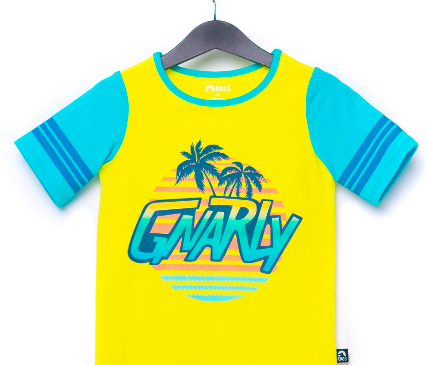 Macacão infantil de manga curta RAGS Apparel, amarelo, tamanho 2T