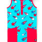 Macacão infantil RAGS Apparel com regata Henley Capri e bolso na cintura, azul, tamanho 2T