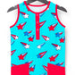 Macacão infantil RAGS Apparel com regata Henley Capri e bolso na cintura, azul, tamanho 2T