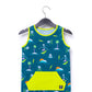 Macacão curto infantil RAGS Apparel com bolso canguru e manga curta, verde, tamanho regular