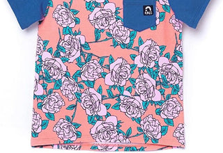 Camiseta infantil RAGS Apparel manga curta com bolso no peito e arredondada, rosa, tamanho 3 anos