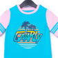 Camiseta infantil retrô RAGS Apparel azul tamanho 2T