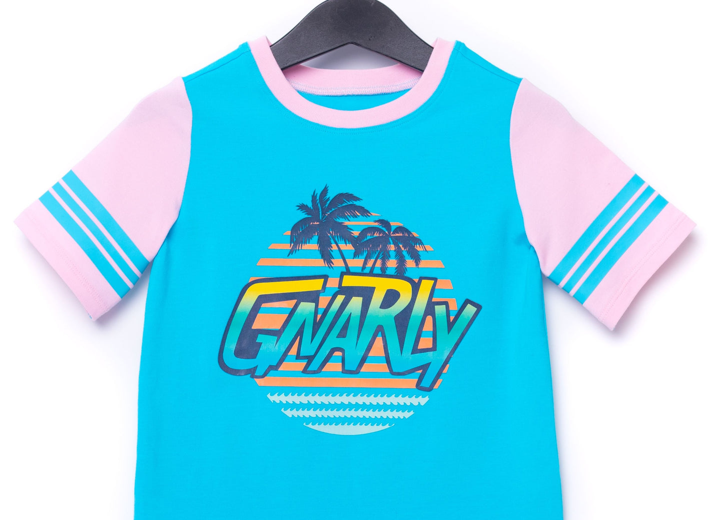 Camiseta infantil retrô RAGS Apparel azul tamanho 2T