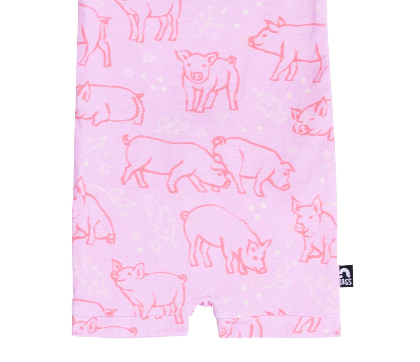 Macacão infantil de manga curta Rag da RAGS Apparel, rosa, tamanho 0-3 meses