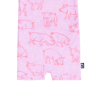 Macacão infantil de manga curta Rag da RAGS Apparel, rosa, tamanho 0-3 meses