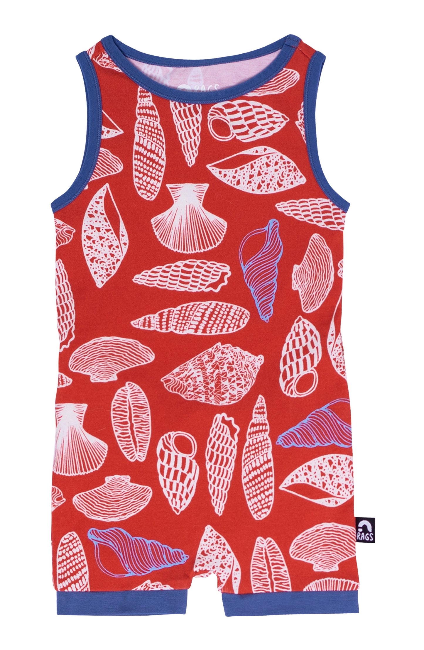 Macacão curto infantil RAGS Apparel, vermelho, tamanho 3-6 meses