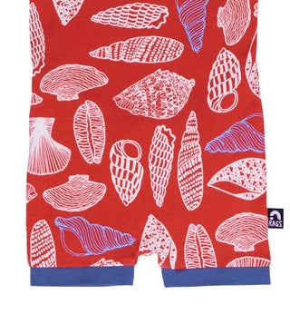 Macacão curto infantil RAGS Apparel, vermelho, tamanho 3-6 meses