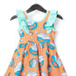 Vestido infantil com babados e alças largas RAGS Apparel, laranja, tamanho 2T