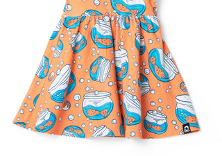 Vestido infantil com babados e alças largas RAGS Apparel, laranja, tamanho 2T